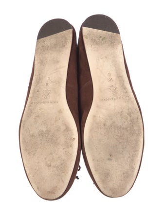 Loeffler Randall Suede Bow Accents Mary Jane Flats