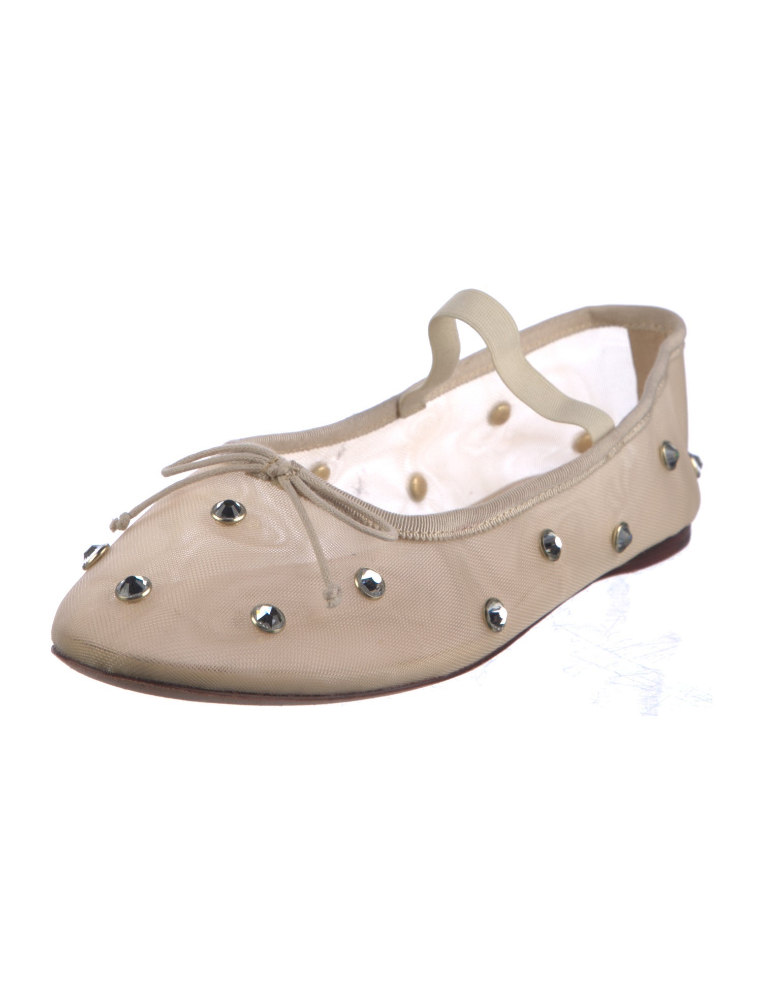 Loeffler Randall Mesh Crystal Embellishments Mary Jane Flats