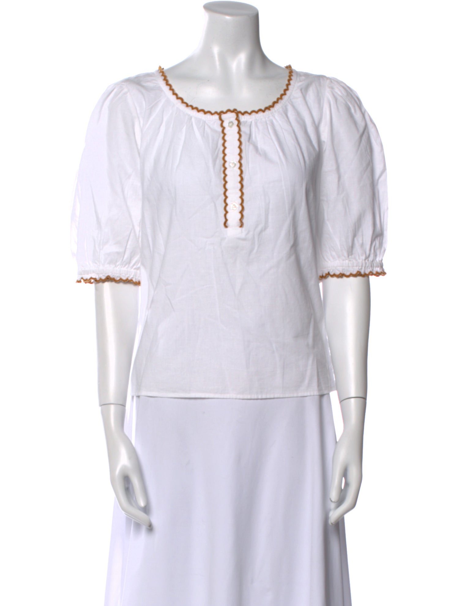 Loeffler Randall Scoop Neck Three-Quarter Sleeve Top w/ Tags