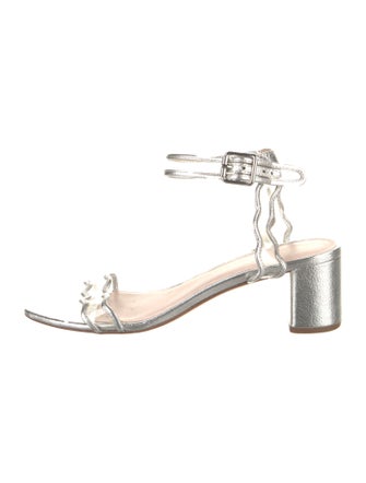 Loeffler Randall Leather Scalloped Accent Sandals