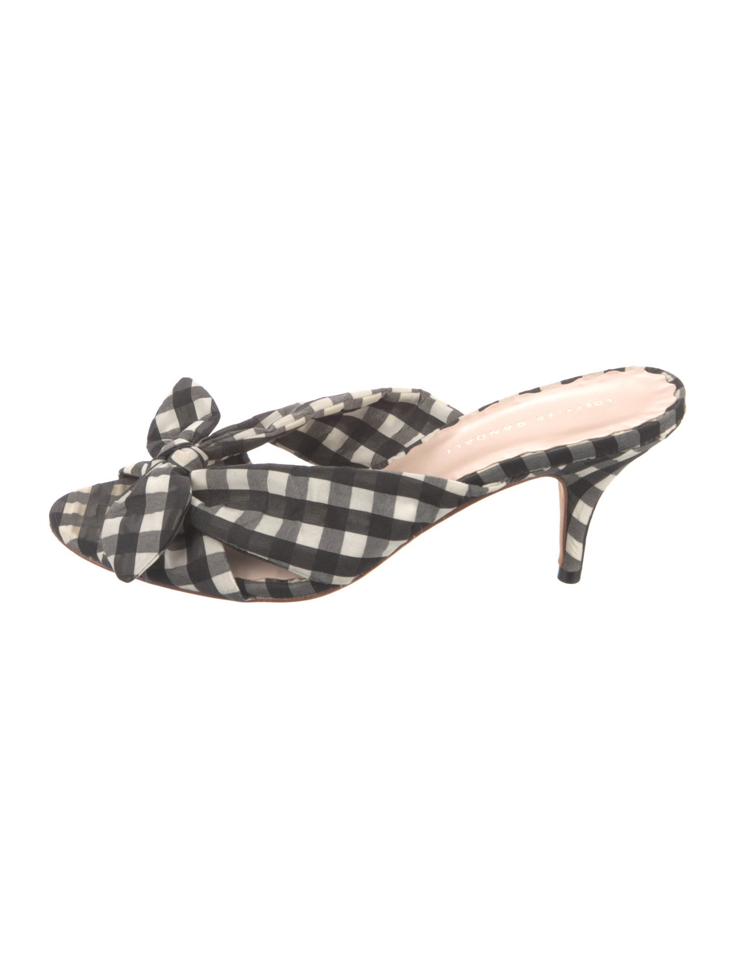 Loeffler Randall Plaid Print Bow Accents Slides
