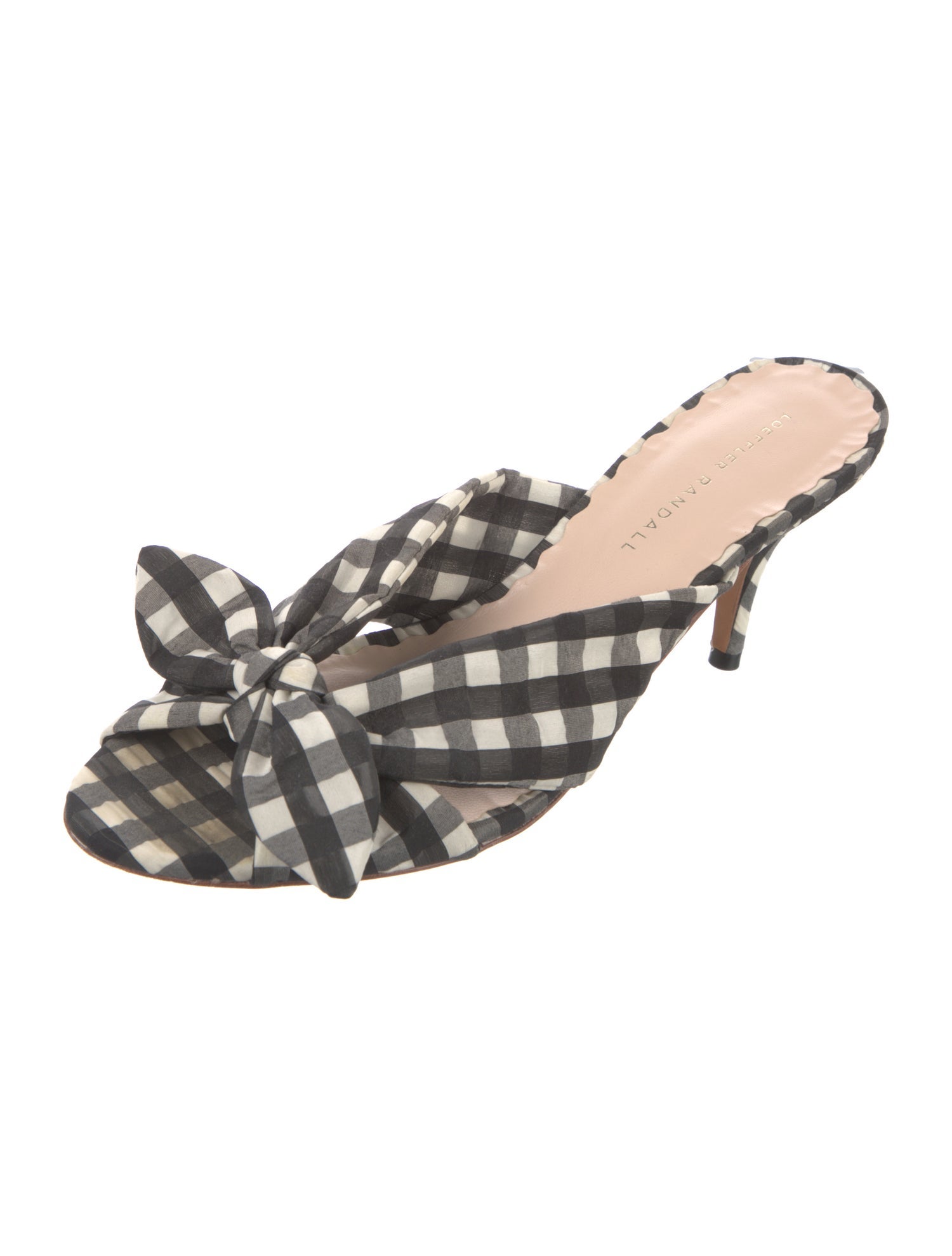 Loeffler Randall Plaid Print Bow Accents Slides