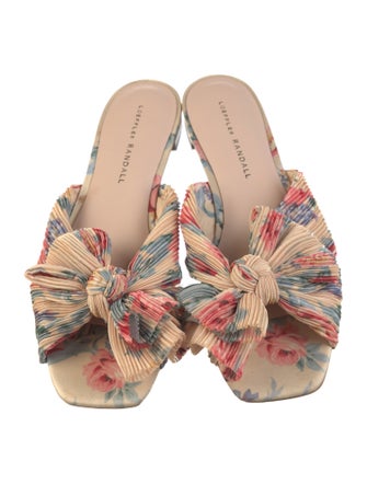 Loeffler Randall Floral Print Bow Accents Slides