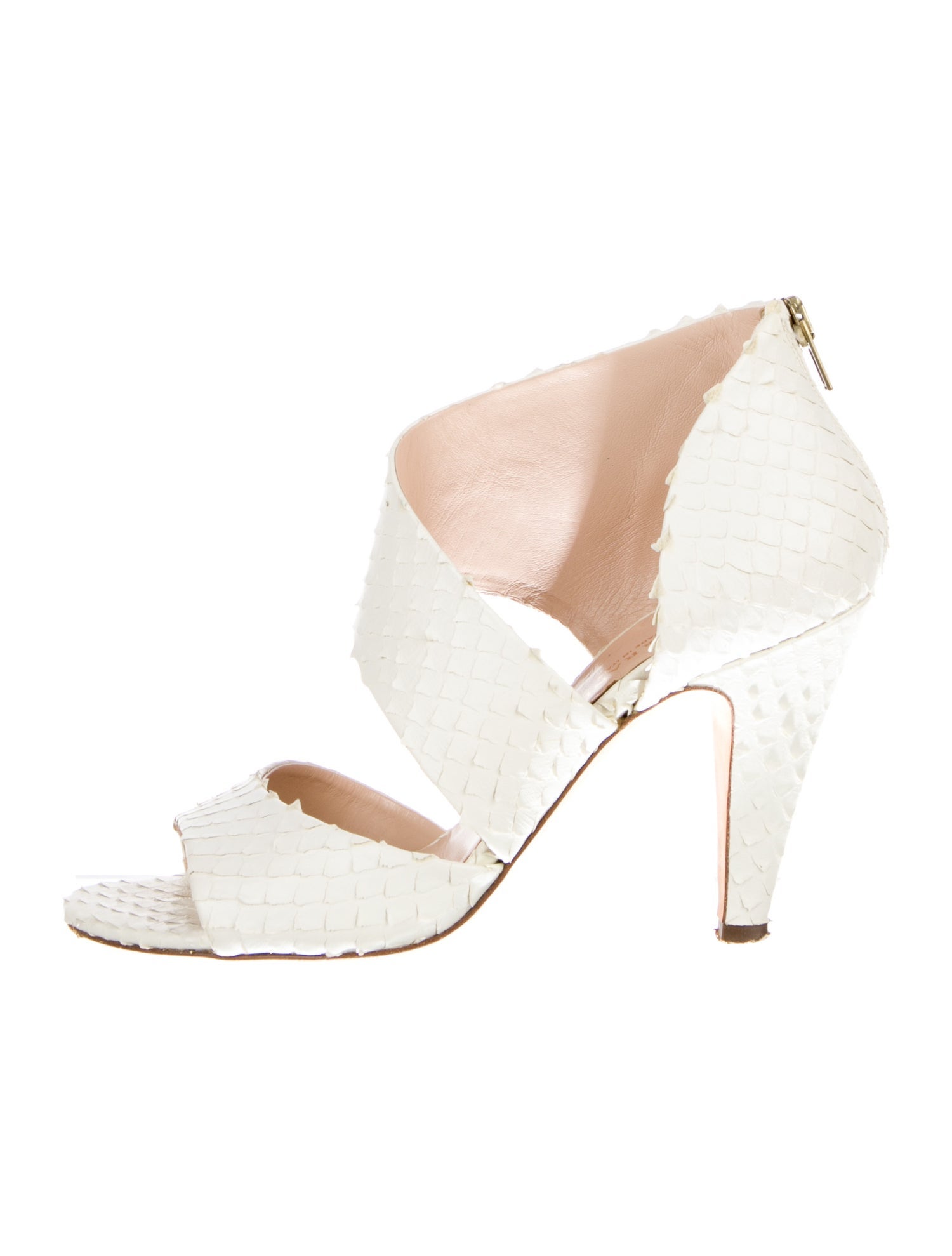 Loeffler Randall Snakeskin Animal Print Slingback Sandals