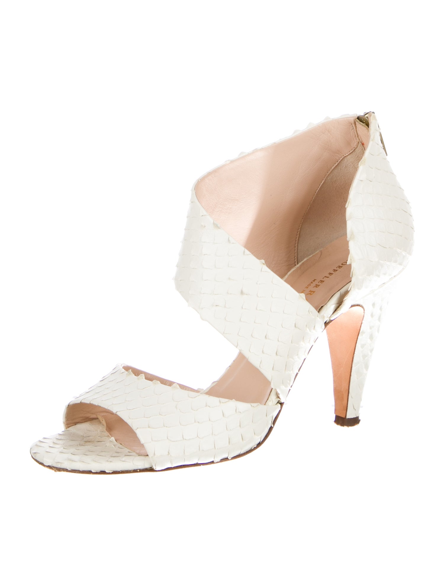 Loeffler Randall Snakeskin Animal Print Slingback Sandals