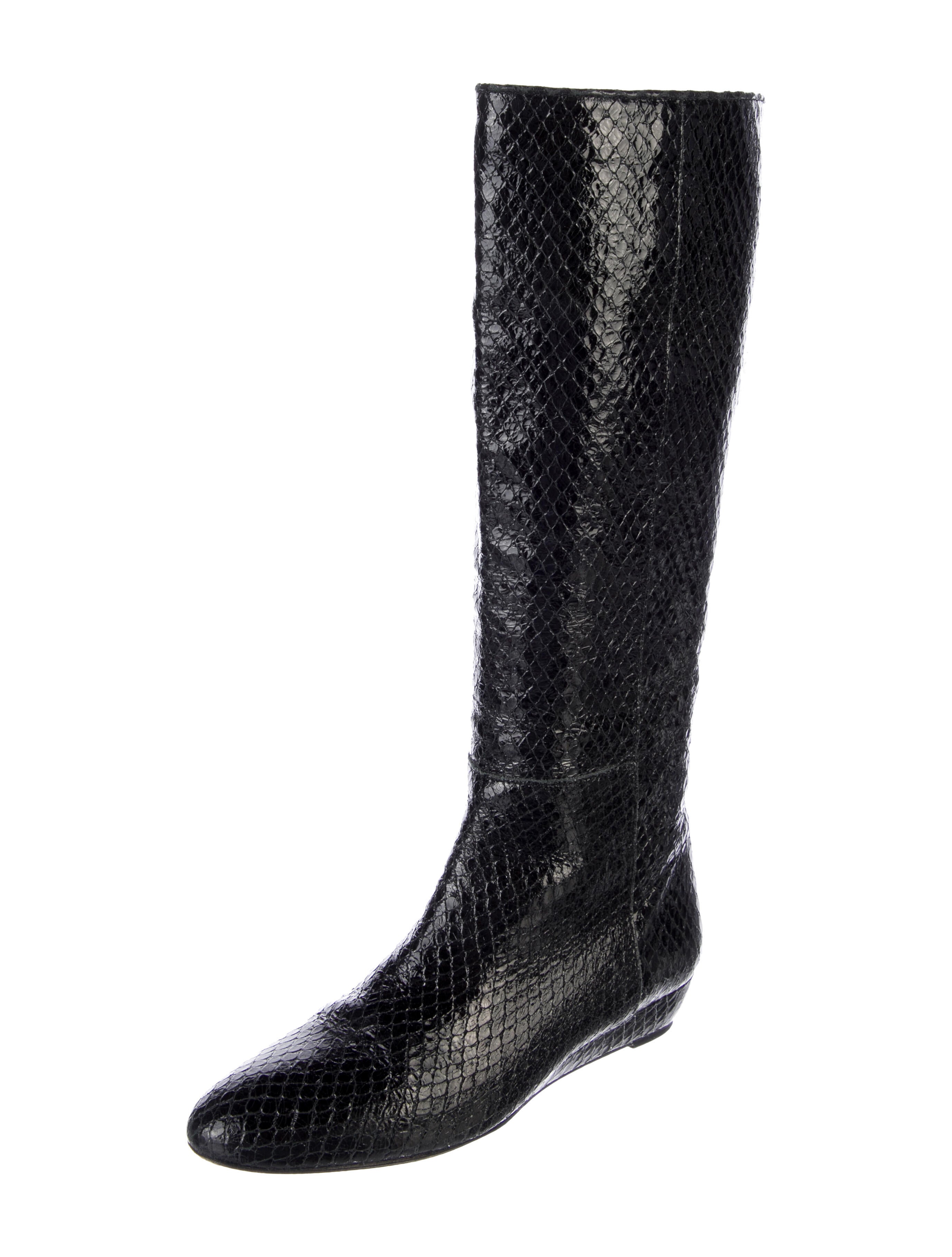 Loeffler Randall Embossed Leather Rain Boots