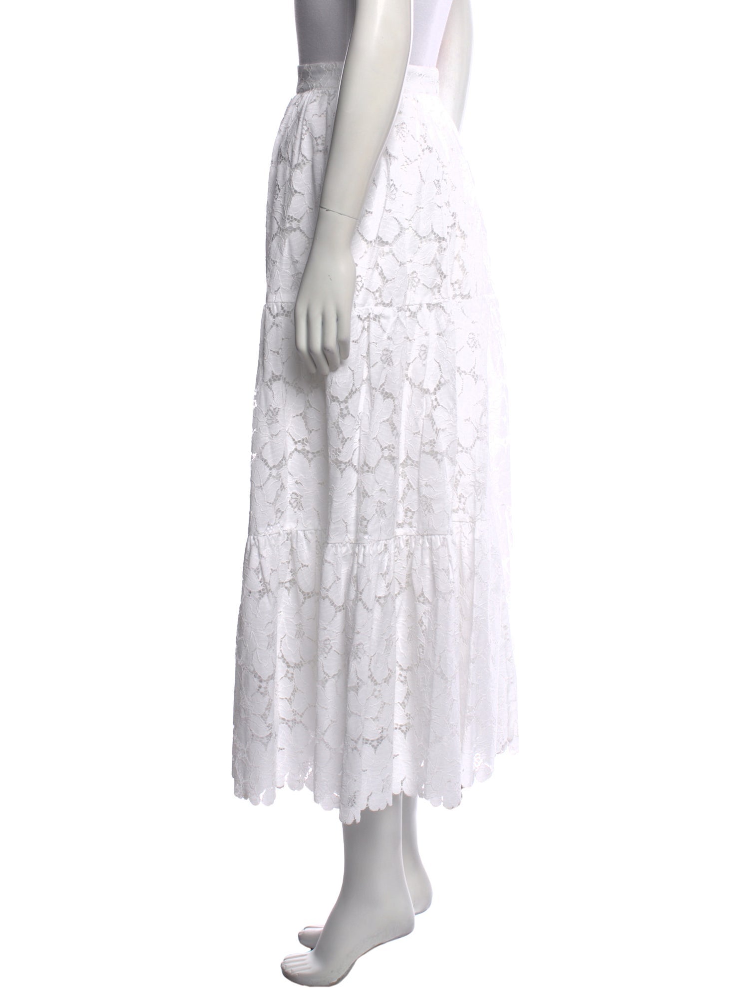 Loeffler Randall Lace Pattern Midi Length Skirt