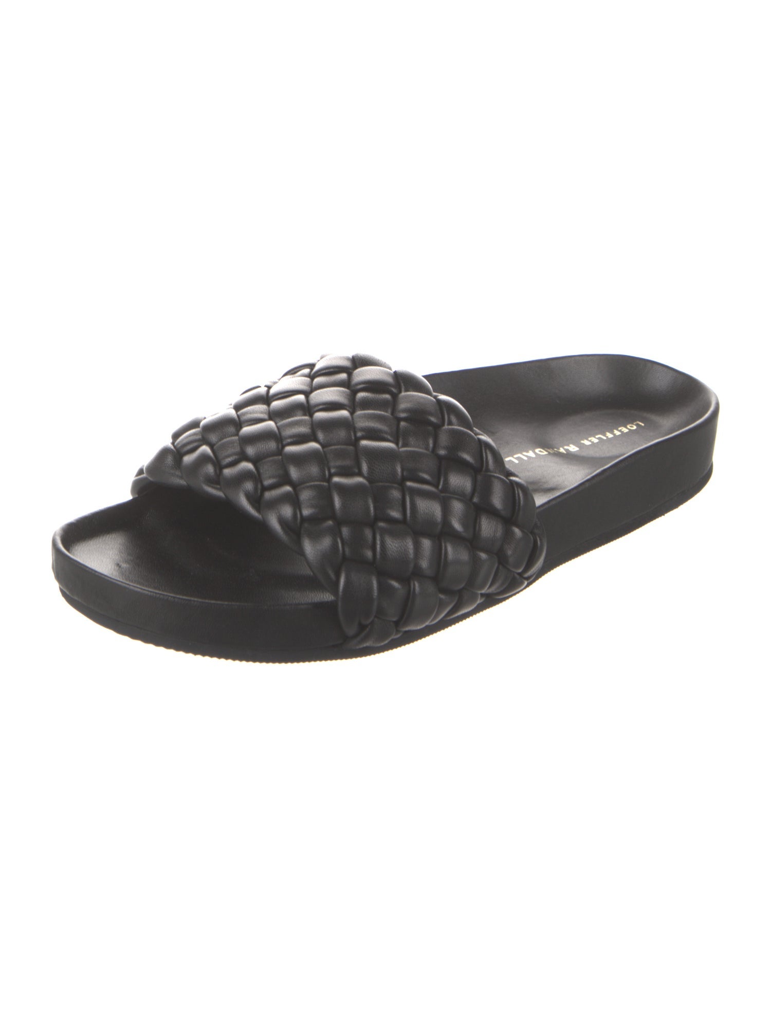 Loeffler Randall Leather Braided Accents Slides