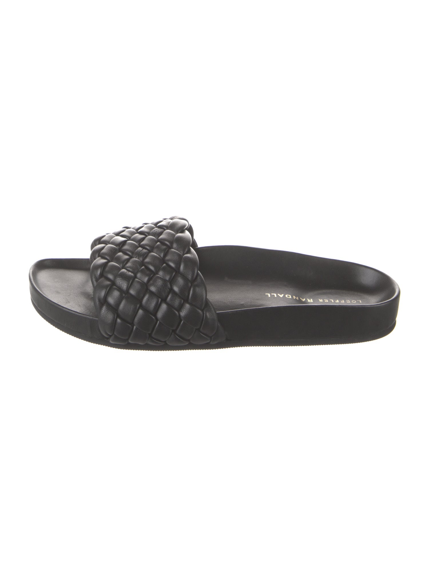 Loeffler Randall Leather Braided Accents Slides