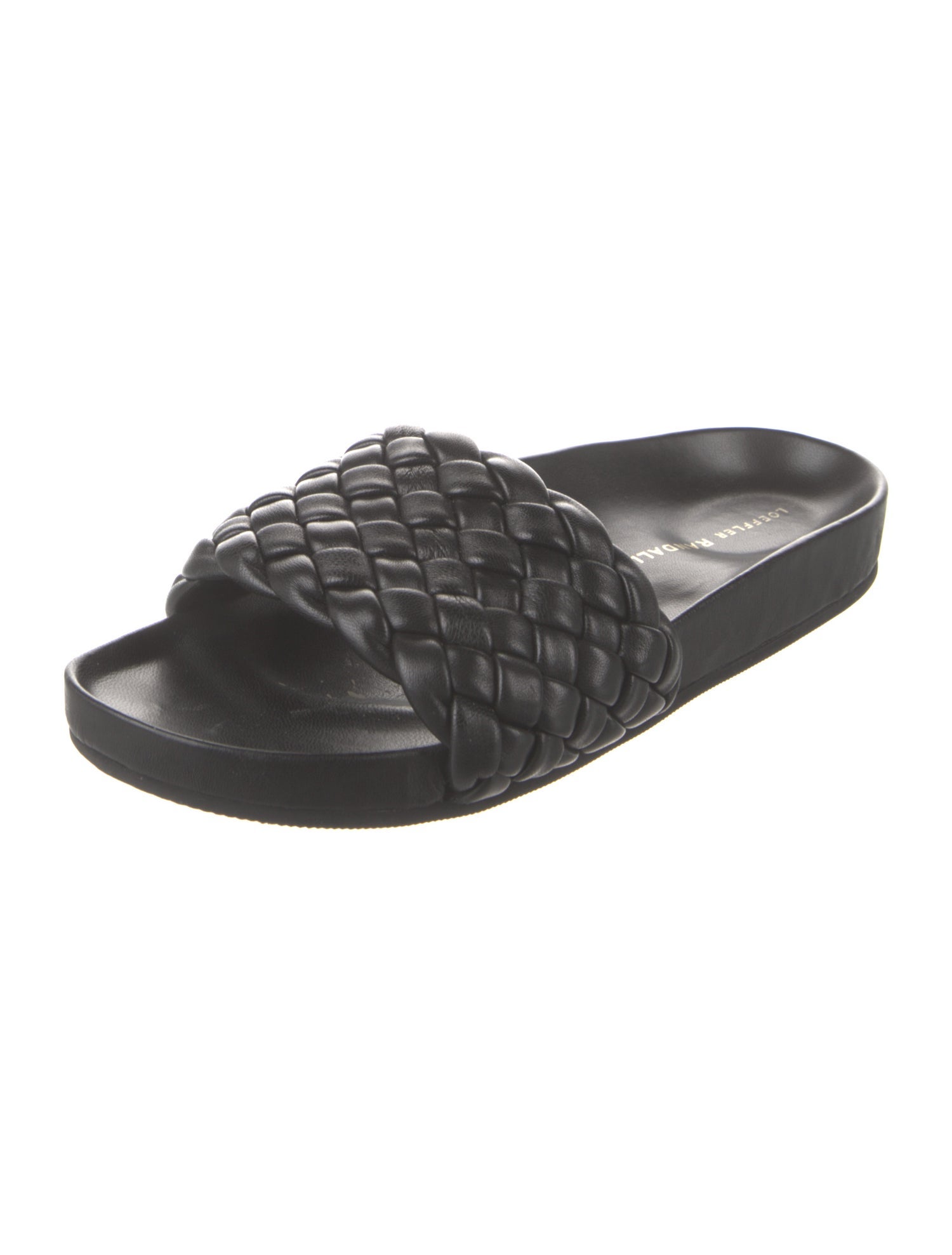 Loeffler Randall Leather Braided Accents Slides