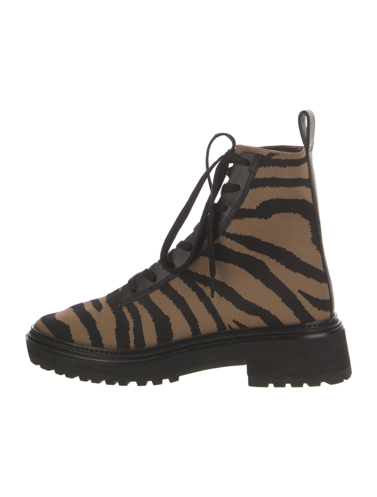 Loeffler Randall Animal Print Lace-Up Boots