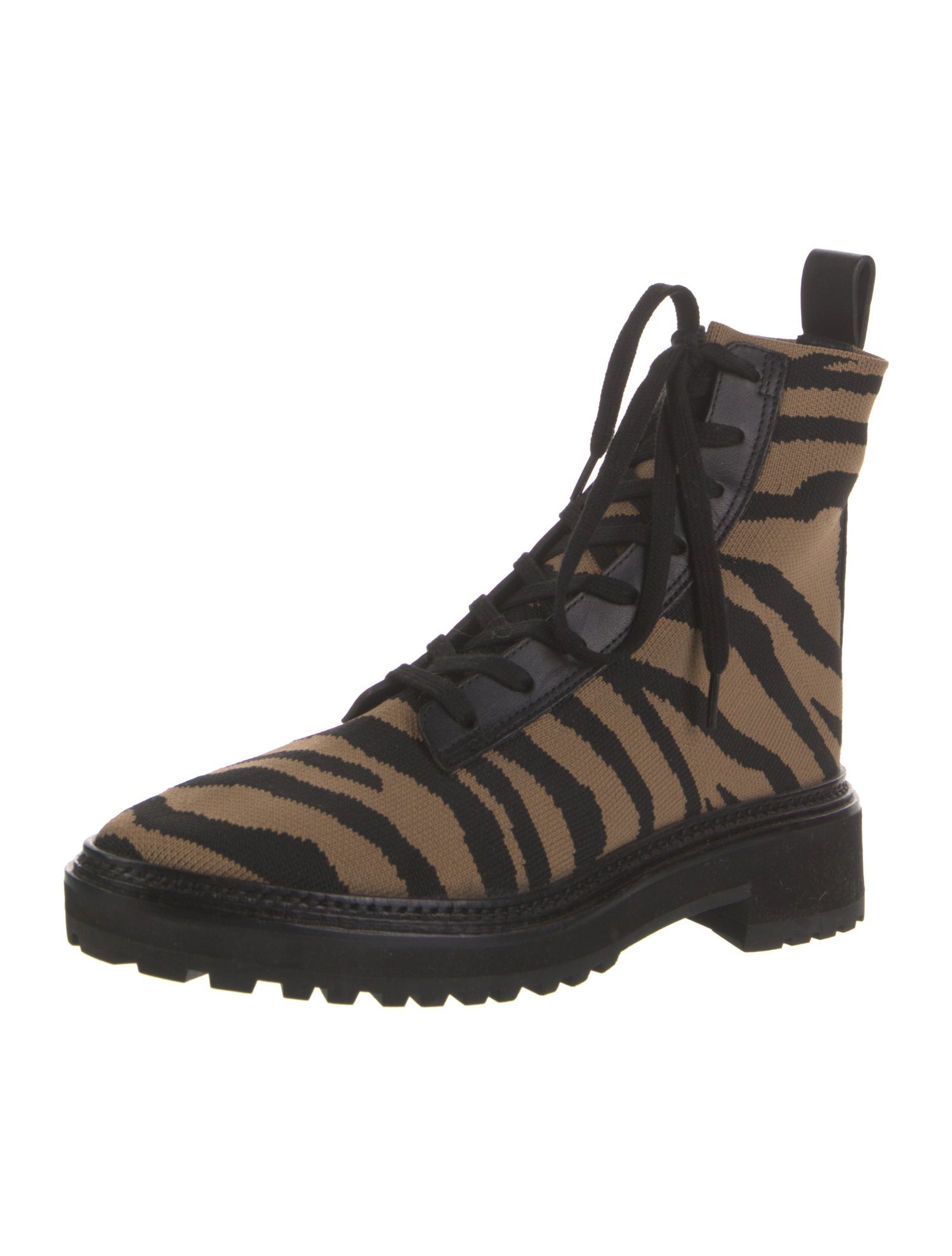 Loeffler Randall Animal Print Lace-Up Boots