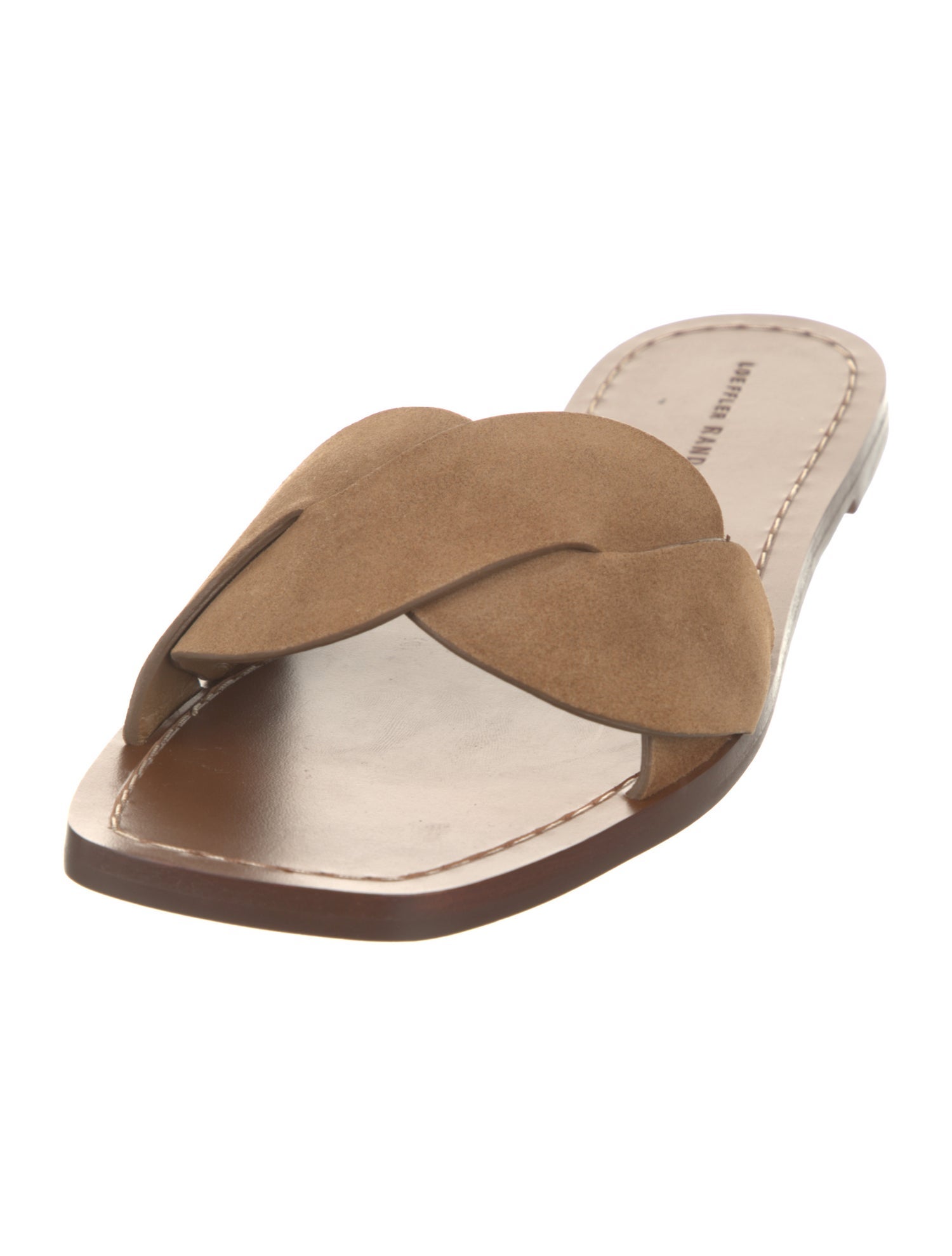 Loeffler Randall Leather Braided Accents Slides