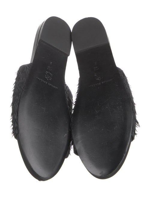 Loeffler Randall Leather Fringe Trim Accent Slides