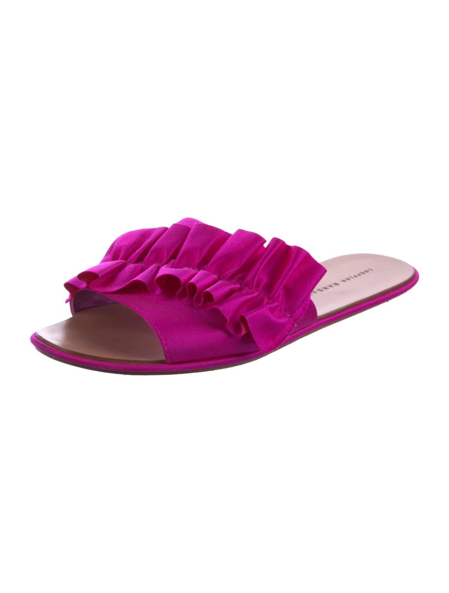 Loeffler Randall Satin Ruffle Embellishment Slides