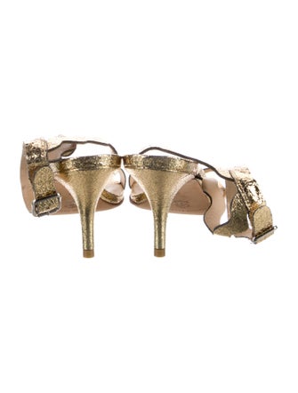 Loeffler Randall Leather Animal Print Sandals