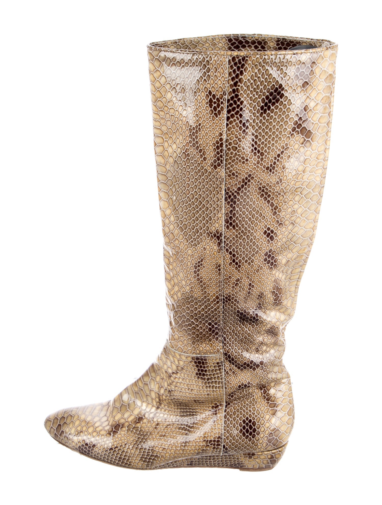 Loeffler Randall Embossed Leather Animal Print Boots