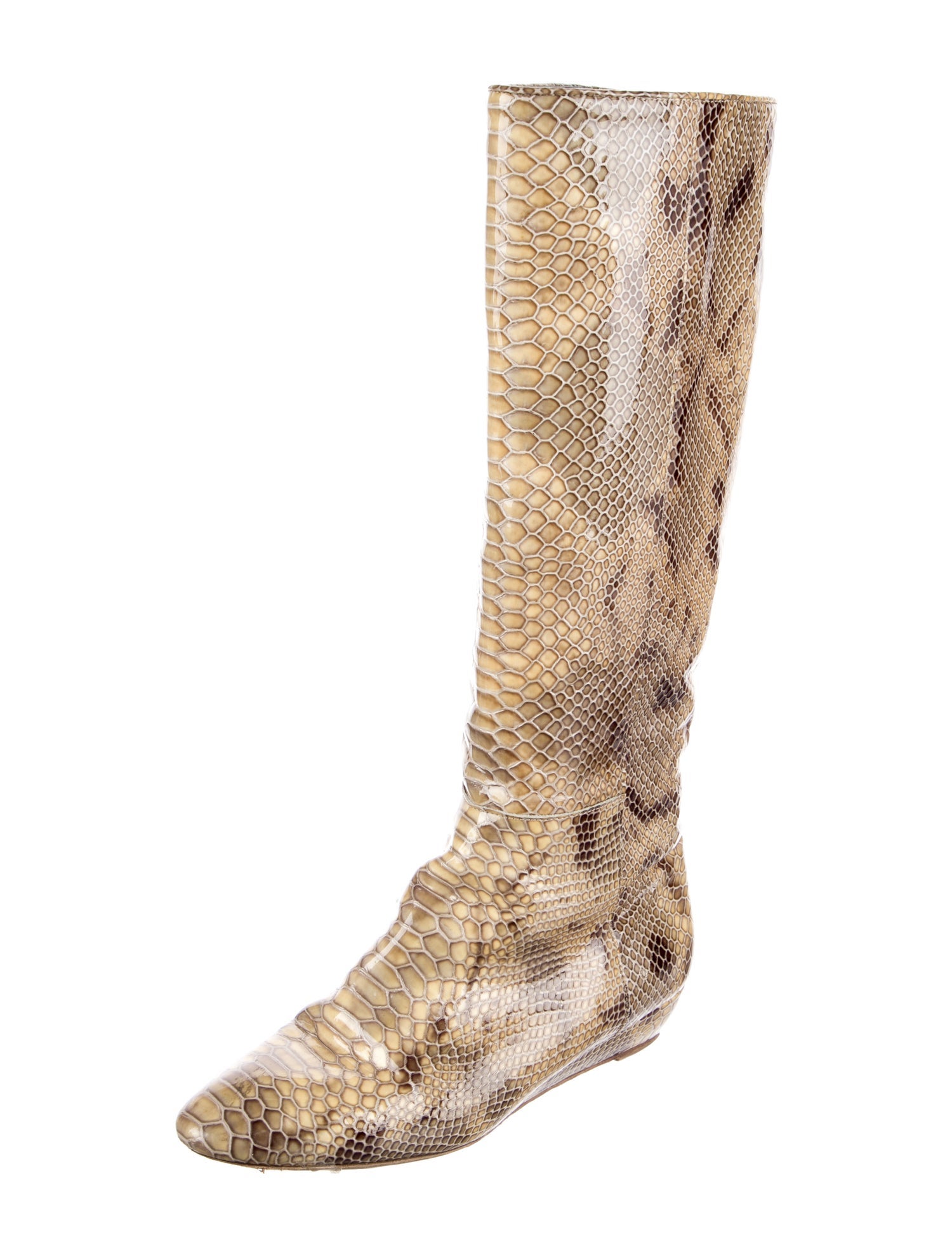 Loeffler Randall Embossed Leather Animal Print Boots