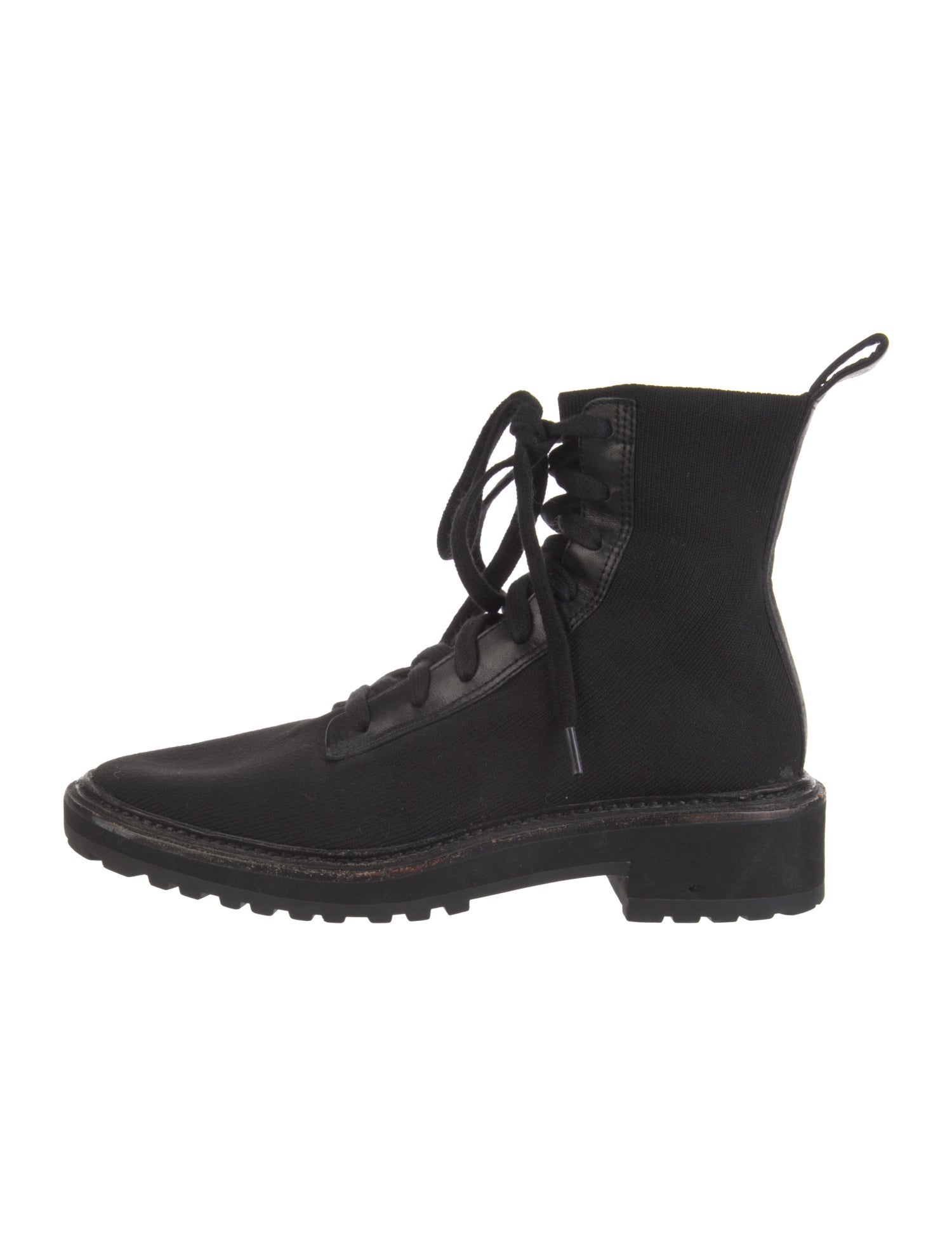 Loeffler Randall Leather Trim Embellishment Combat Boots