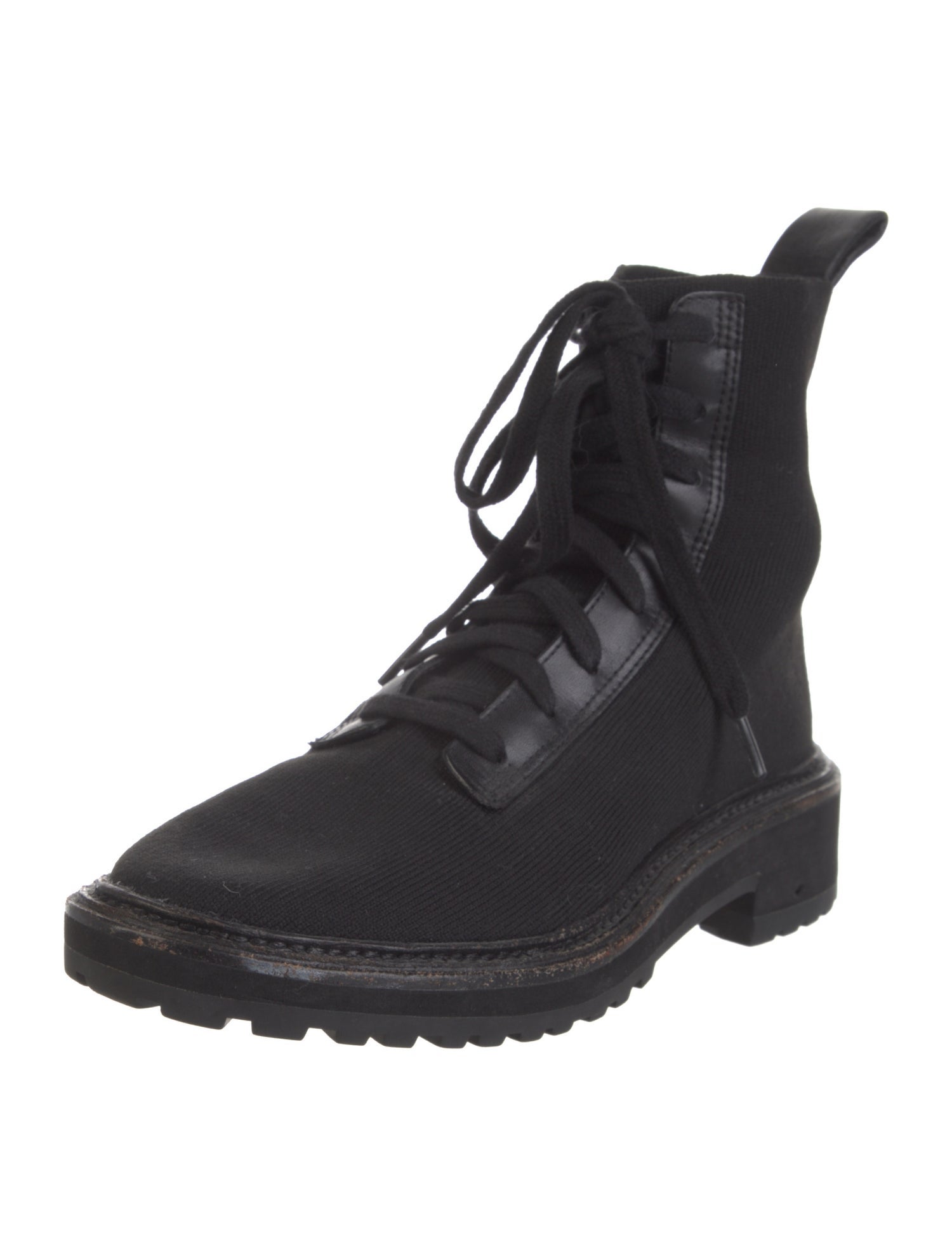 Loeffler Randall Leather Trim Embellishment Combat Boots