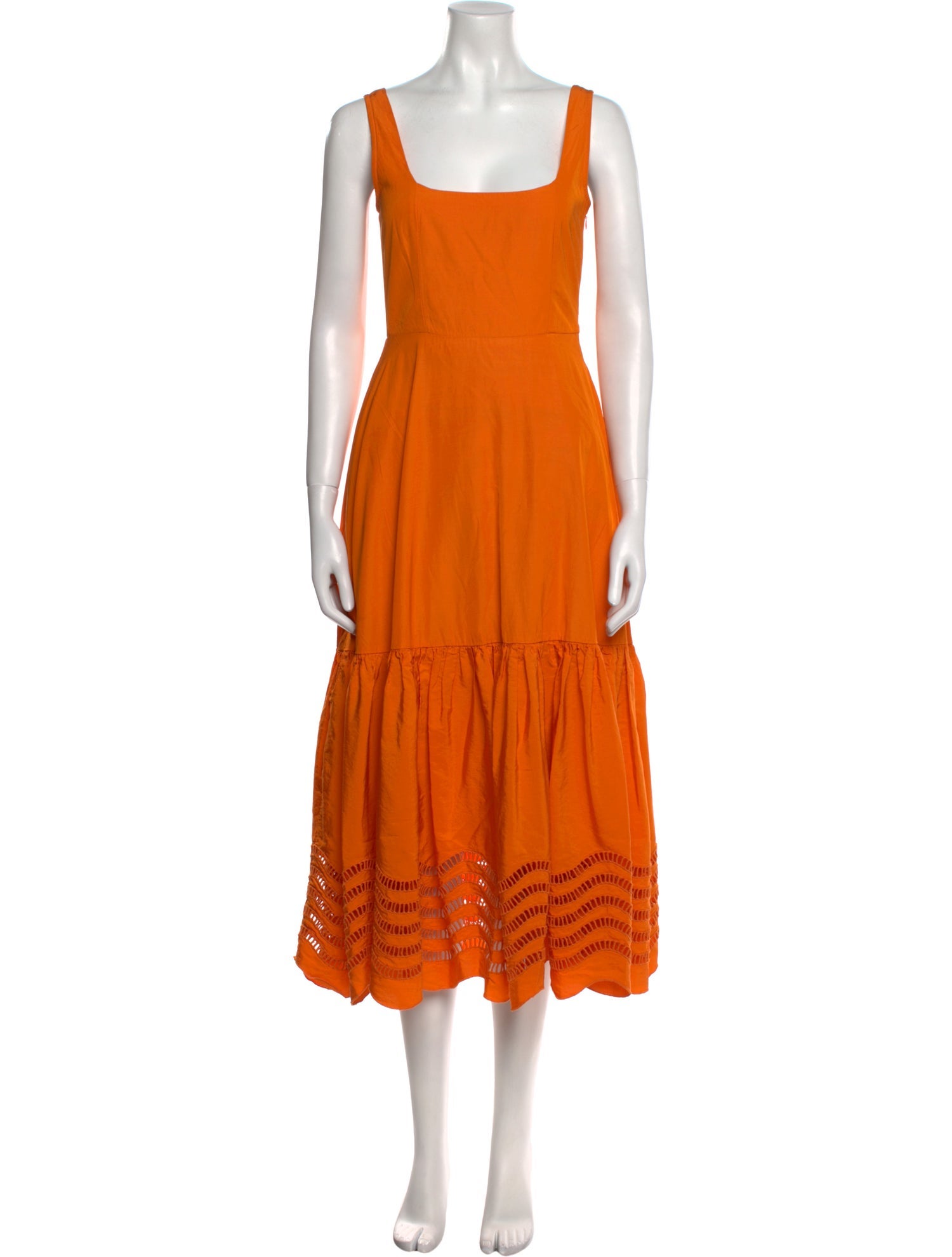 Loeffler Randall Square Neckline Midi Length Dress