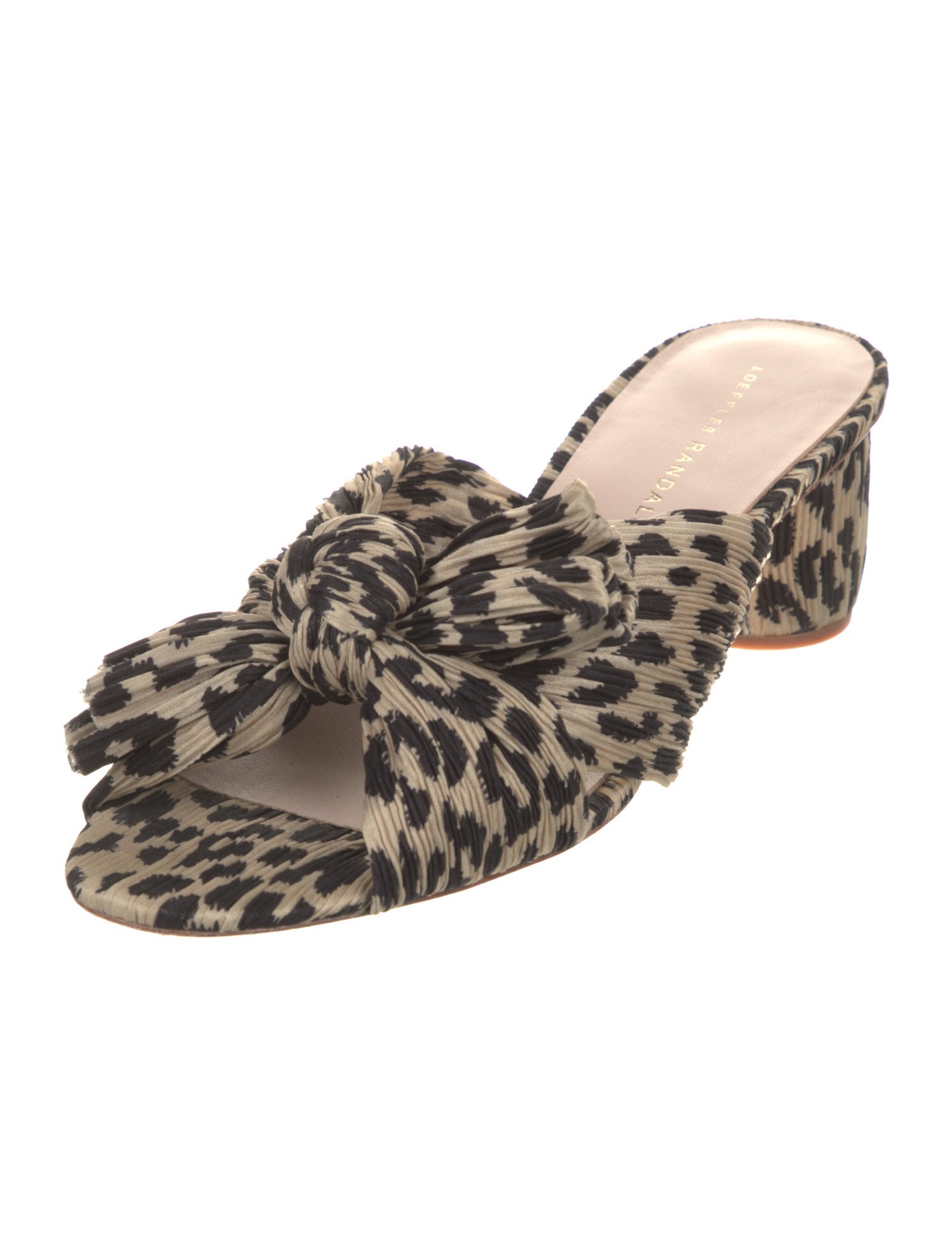 Loeffler Randall Animal Print Bow Accents Slides