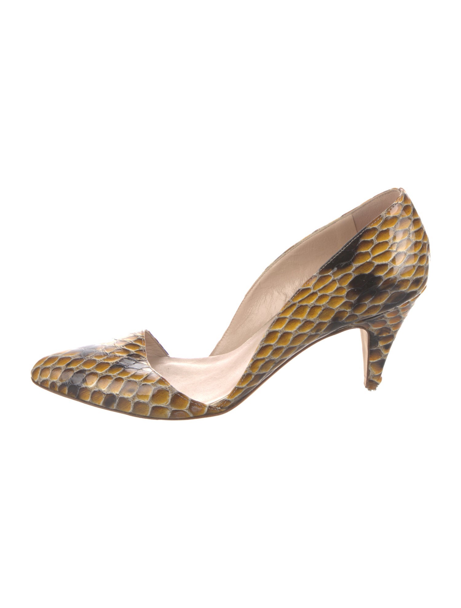 Loeffler Randall Snakeskin Animal Print D'Orsay Pumps