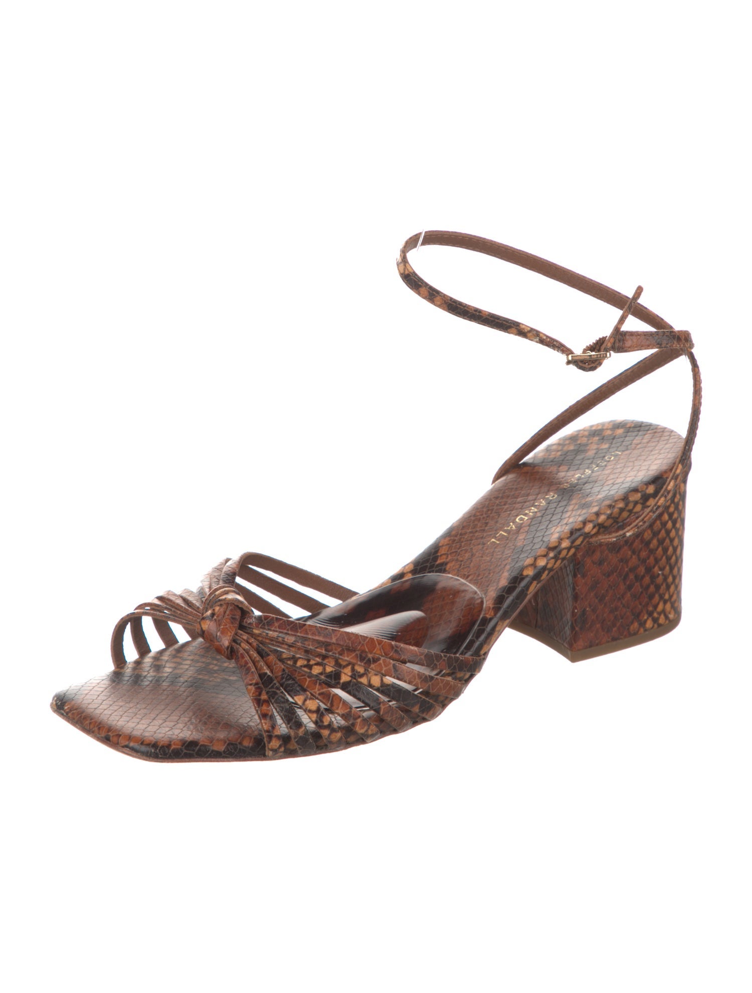 Loeffler Randall Leather Animal Print Sandals