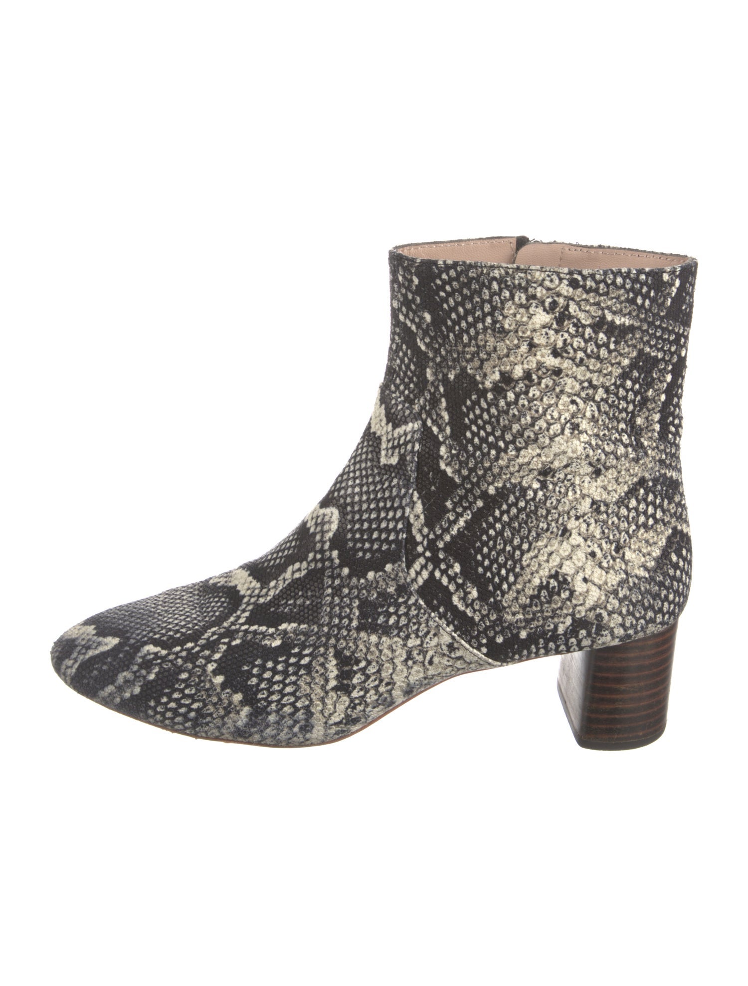 Loeffler Randall Embossed Leather Animal Print Boots