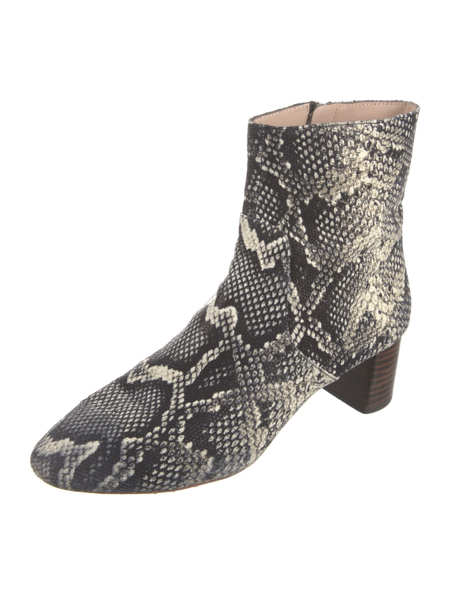 Loeffler Randall Embossed Leather Animal Print Boots
