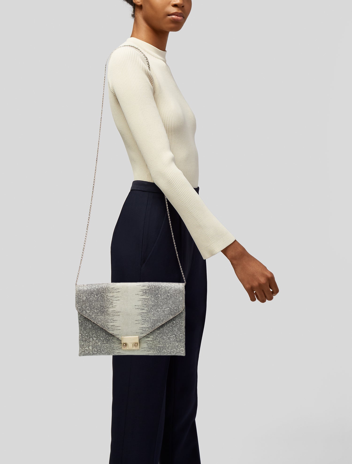 Loeffler Randall Embossed Leather Crossbody Bag