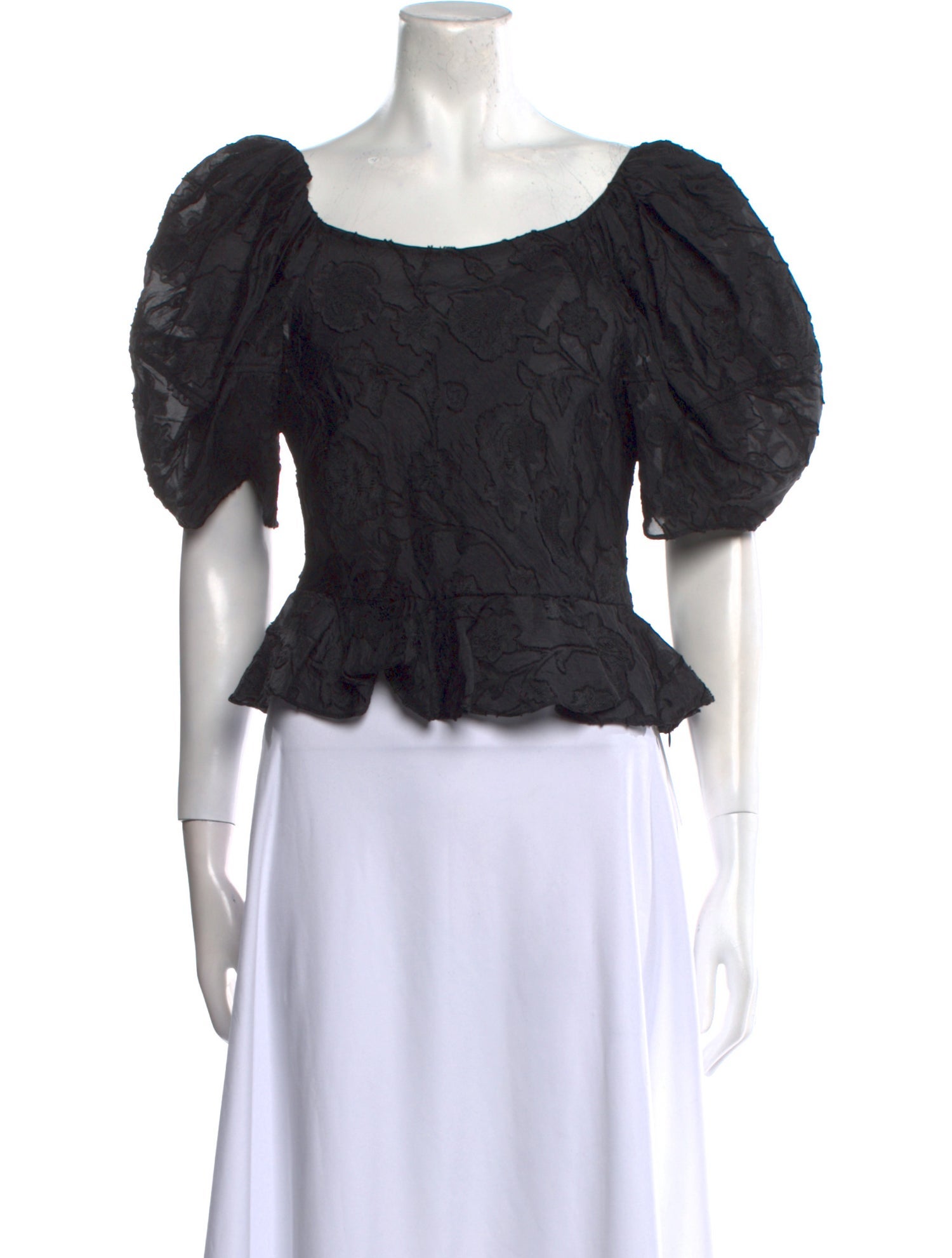 Loeffler Randall Off-The-Shoulder Short Sleeve Crop Top