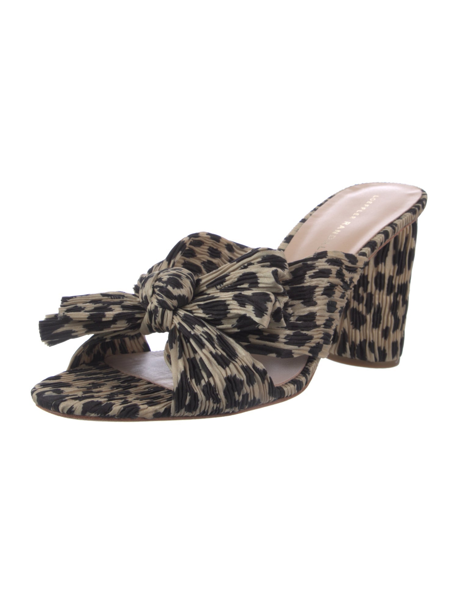 Loeffler Randall Animal Print Bow Accents Slides