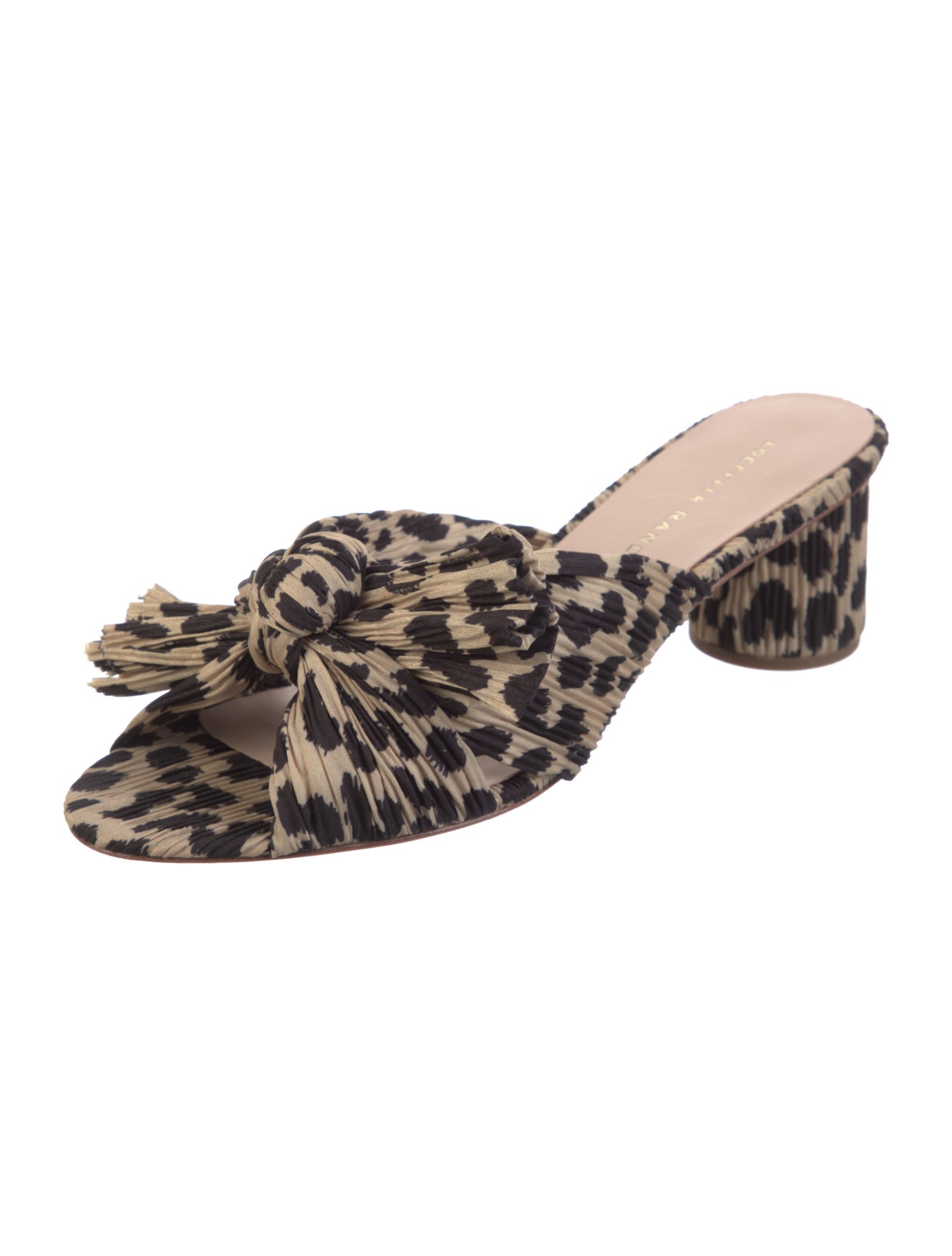 Loeffler Randall Animal Print Bow Accents Slides