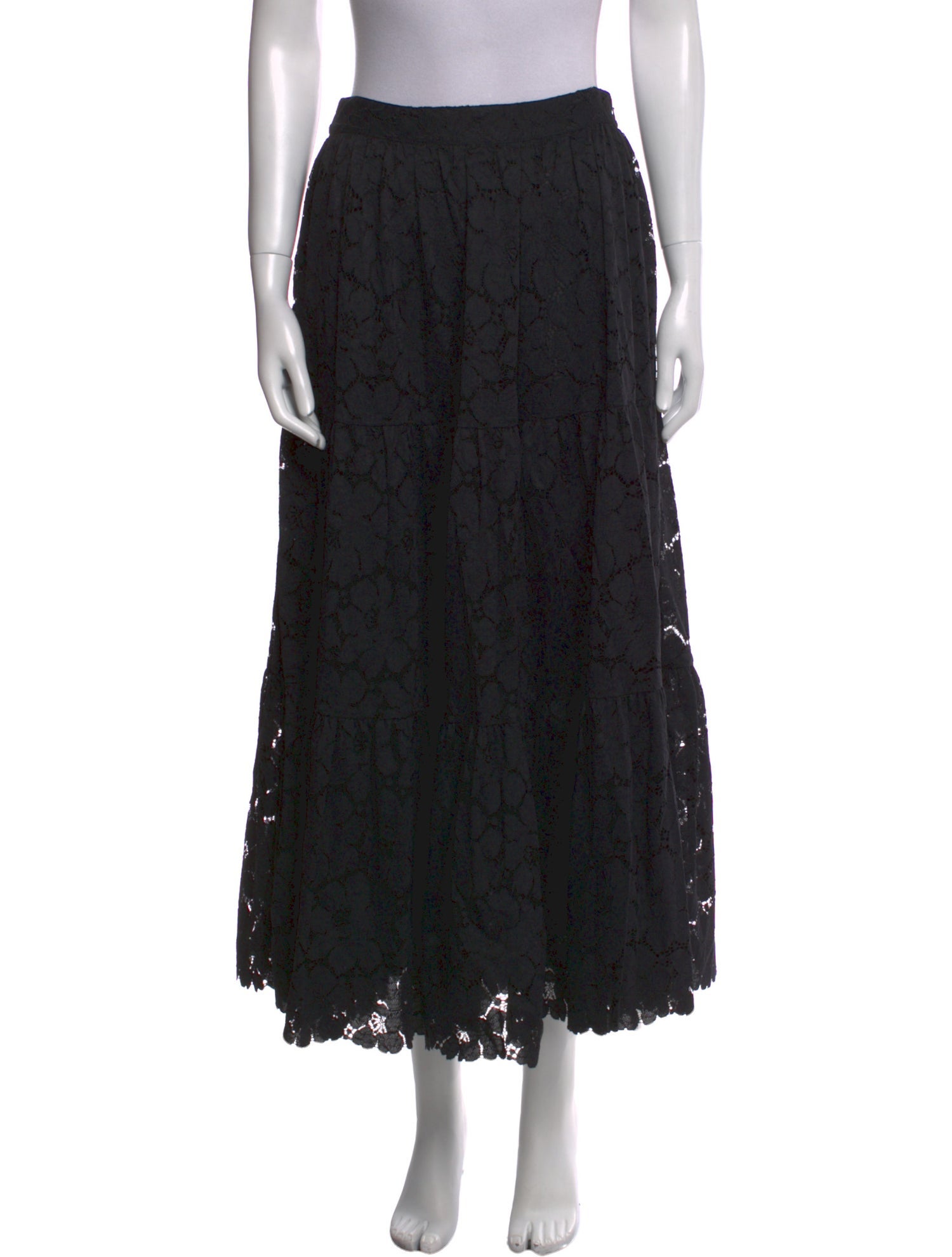 Loeffler Randall Lace Pattern Midi Length Skirt w/ Tags