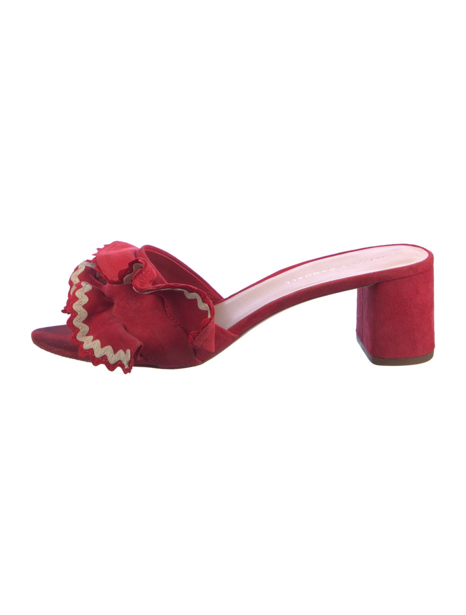 Loeffler Randall Suede Ruffle Embellishment Slides