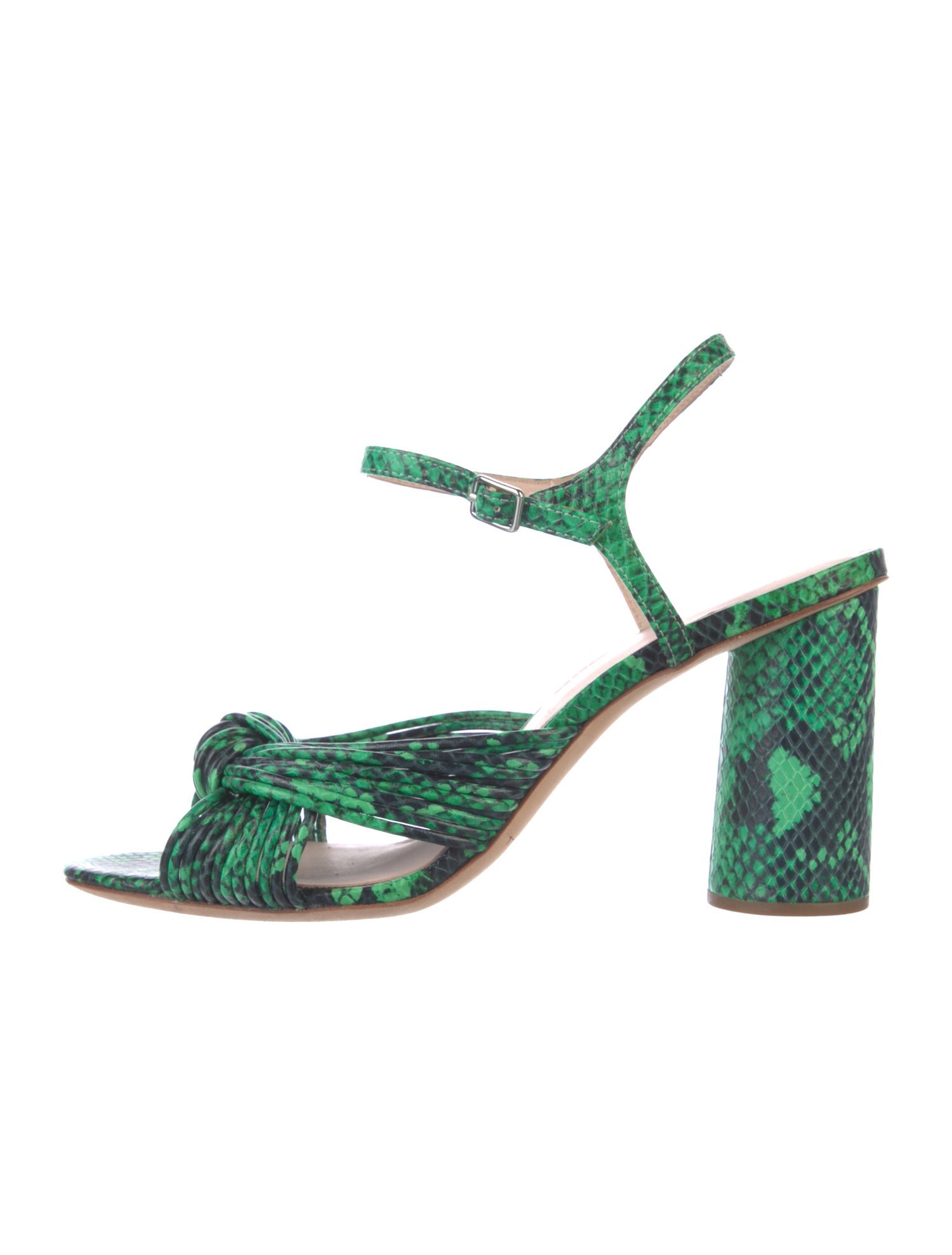 Loeffler Randall Embossed Leather Animal Print Sandals