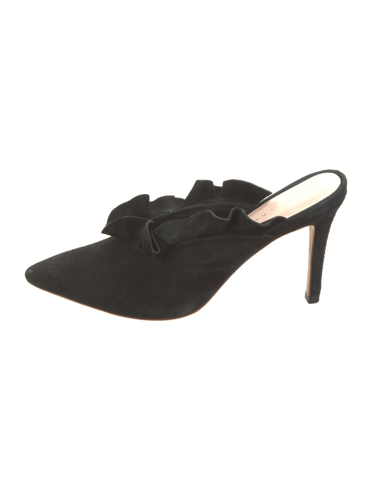 Loeffler Randall Suede Ruffle Embellishment Mules