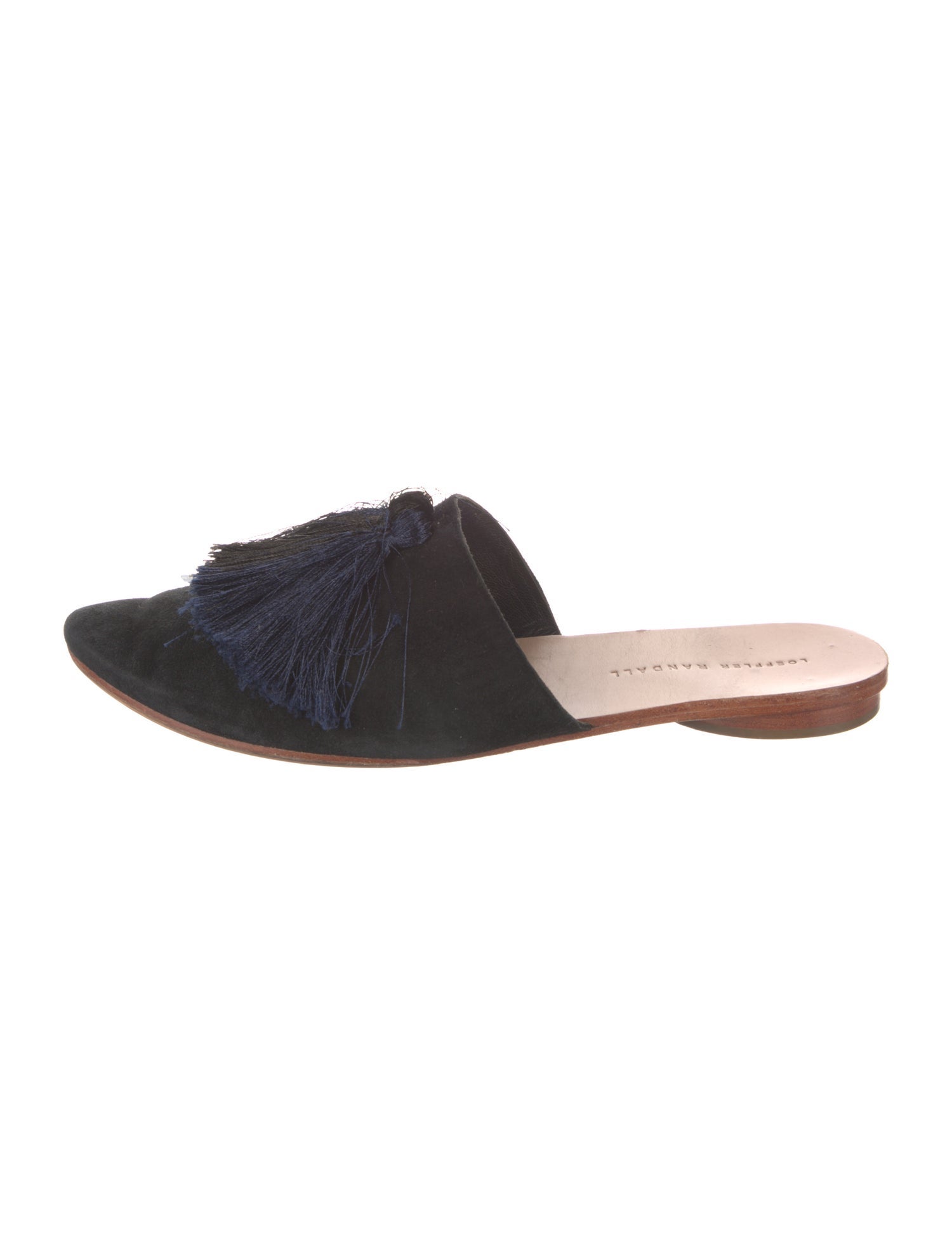 Loeffler Randall Suede Tassel Accents Mules