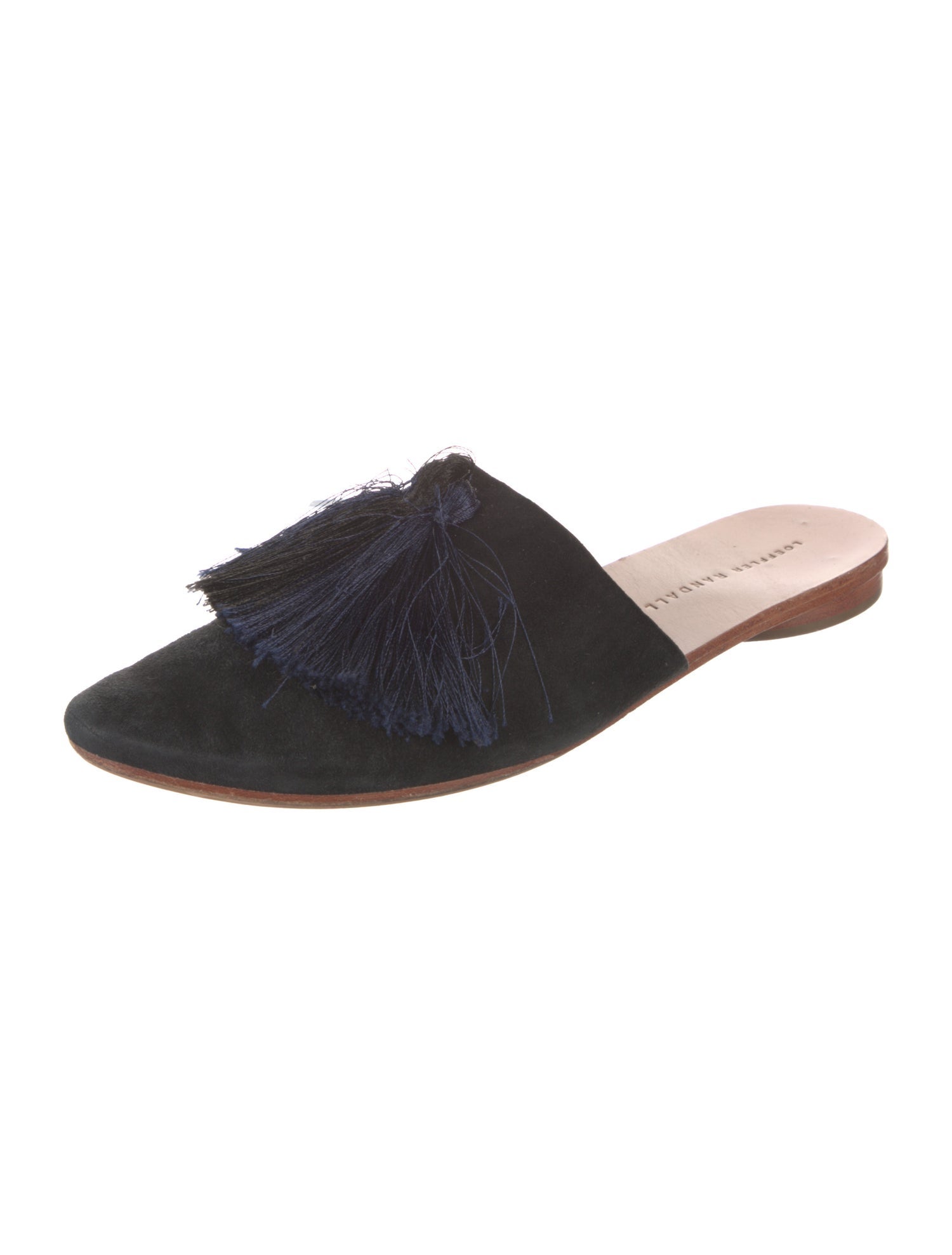 Loeffler Randall Suede Tassel Accents Mules