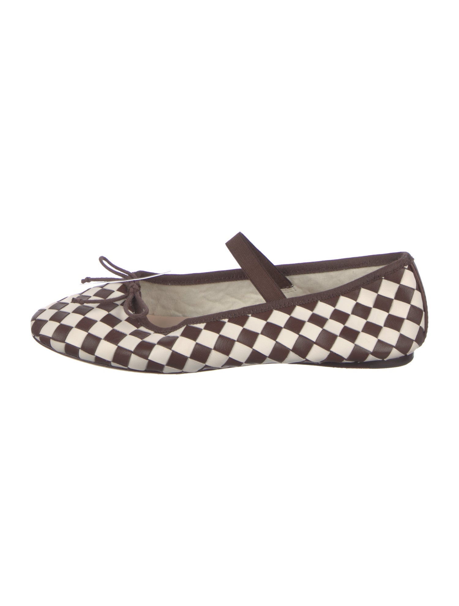 Loeffler Randall Leather Plaid Print Mary Jane Flats