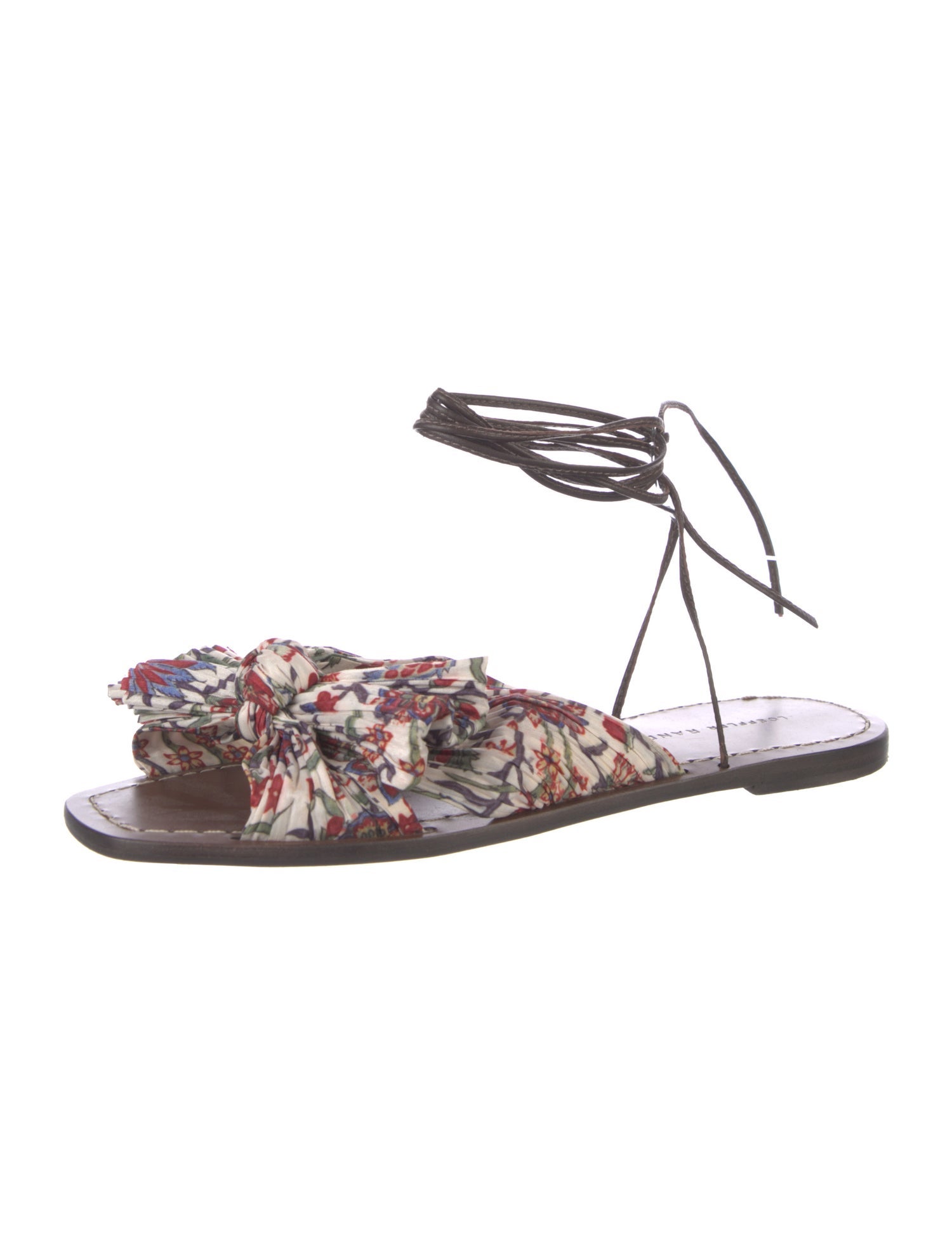 Loeffler Randall Leather Floral Print Gladiator Sandals