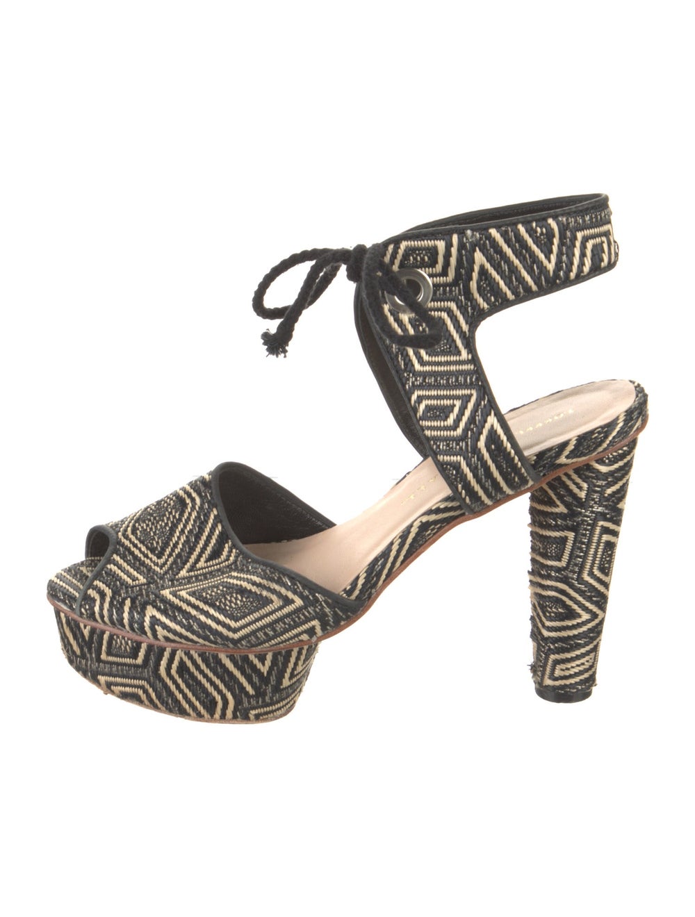 Loeffler Randall Raffia Patterned Sandals - image 1