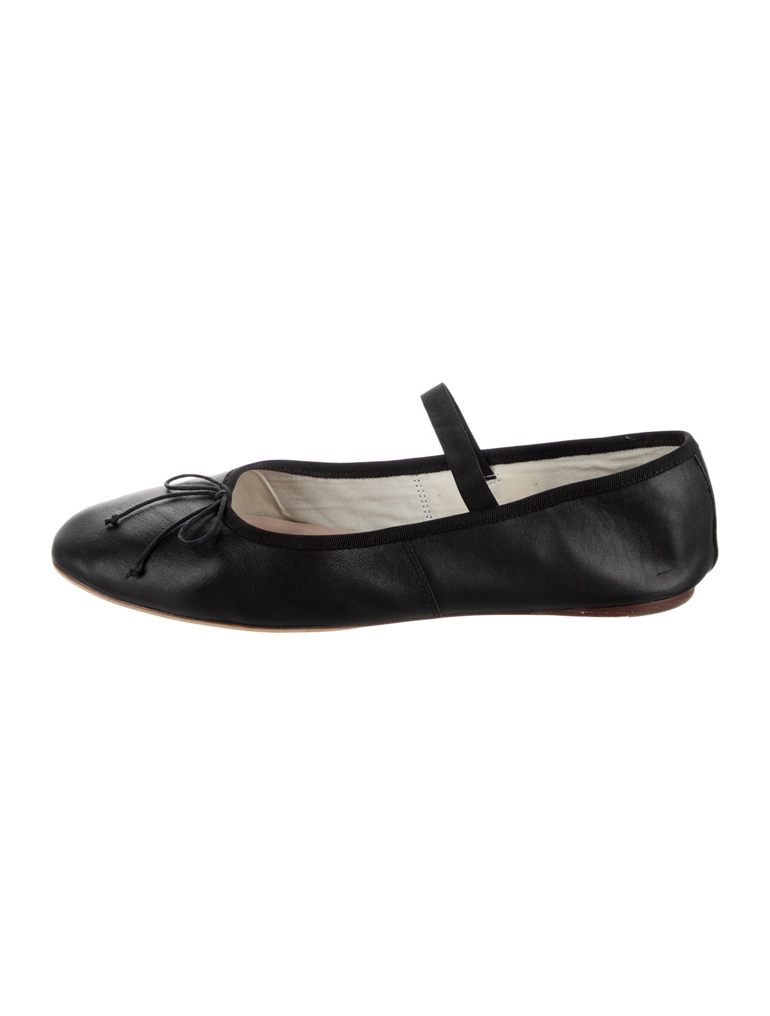 Loeffler Randall Leather Bow Accents Mary Jane Flats