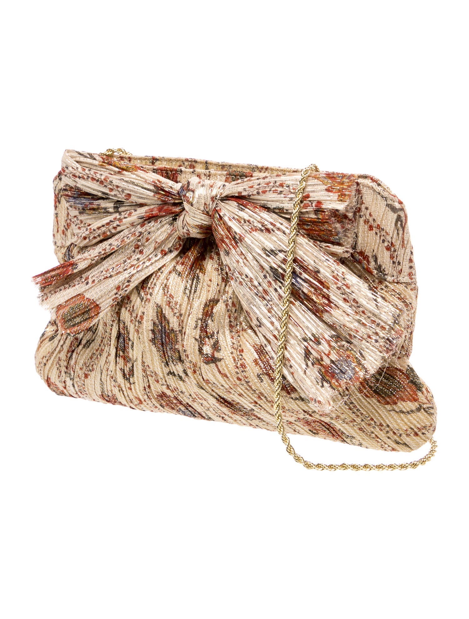 Loeffler Randall Satin Clutch - Neutrals Evening Bags, Handbags