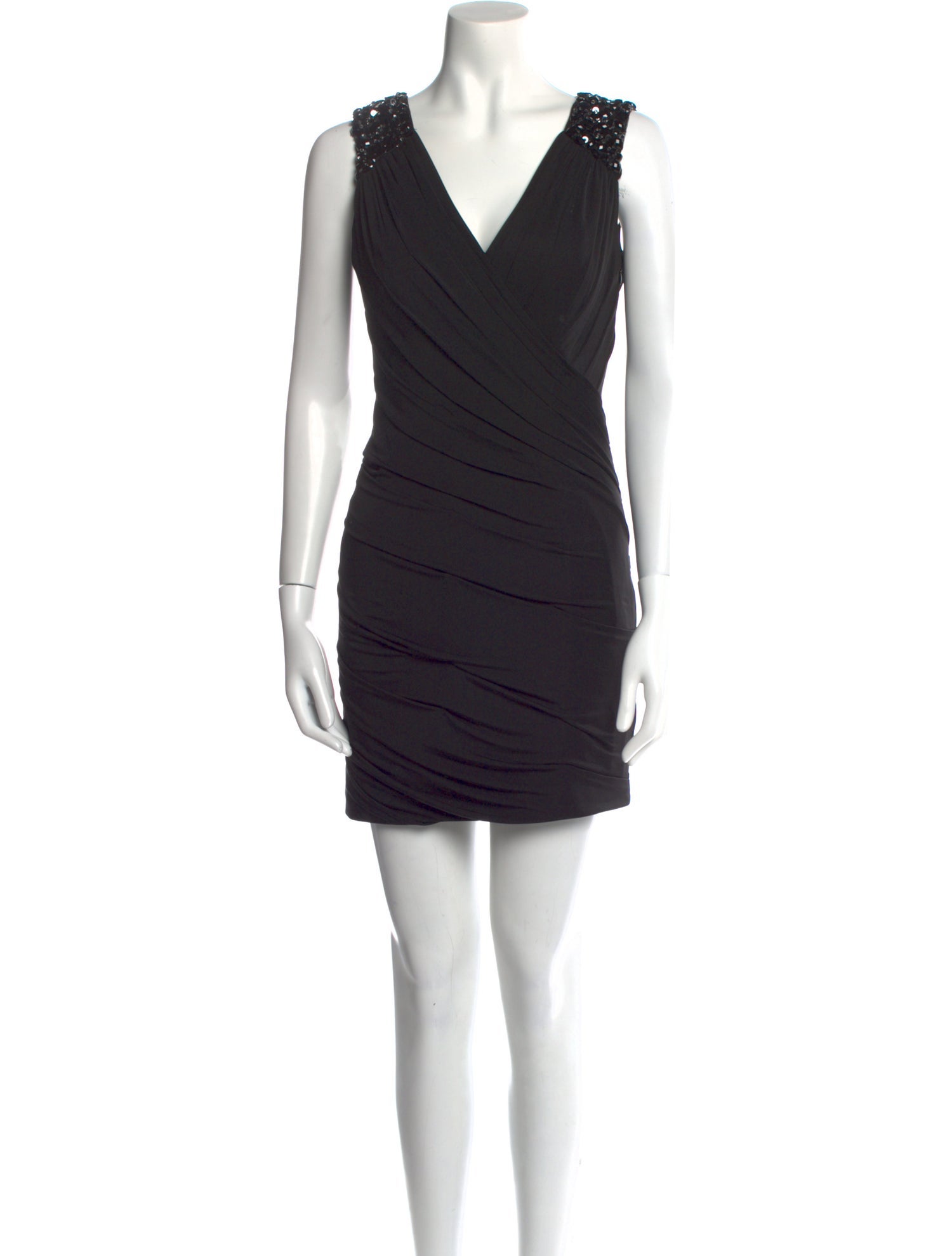 La Femme Plunge Neckline Mini Dress
