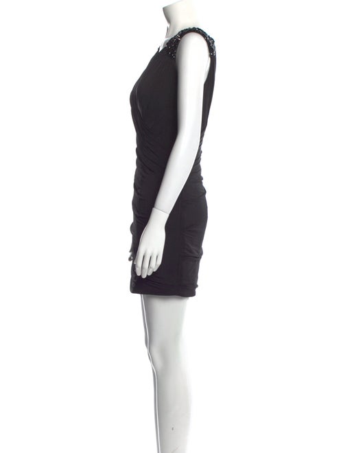 La Femme Plunge Neckline Mini Dress