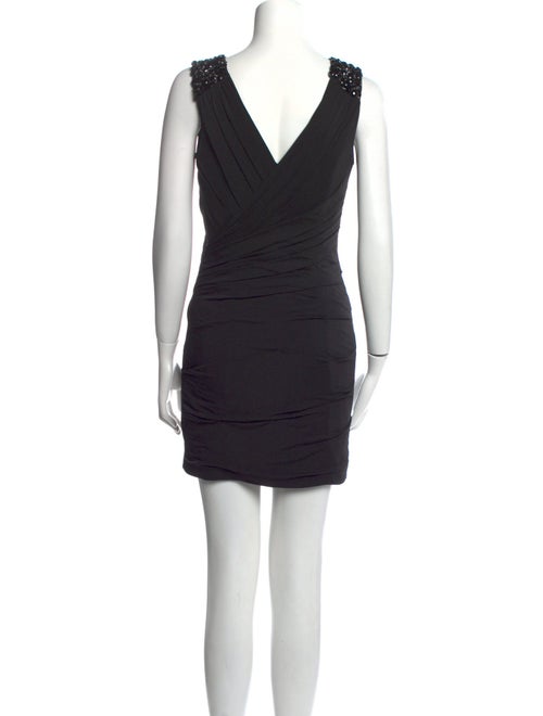 La Femme Plunge Neckline Mini Dress