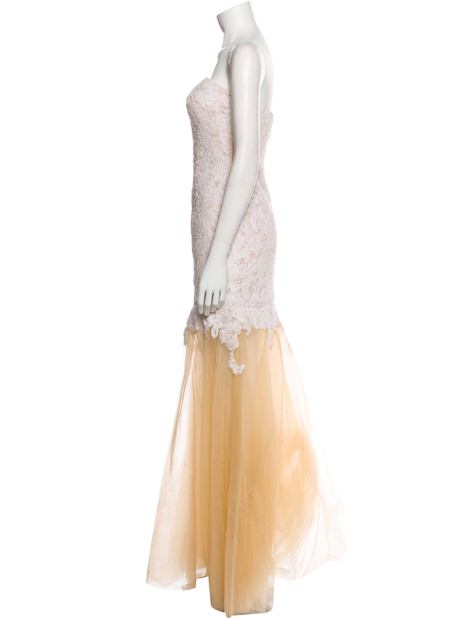 La Femme Strapless Long Dress