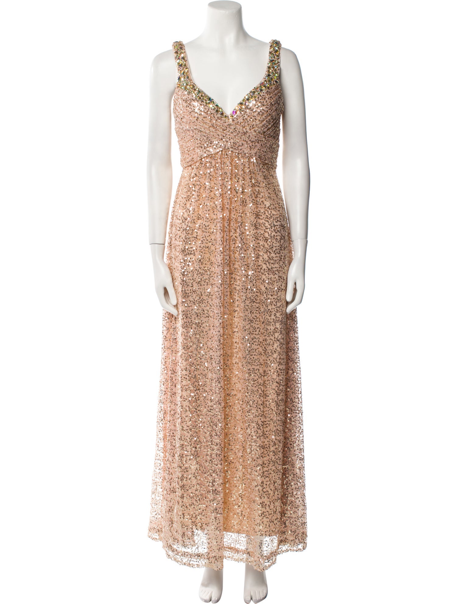 La Femme V-Neck Long Dress